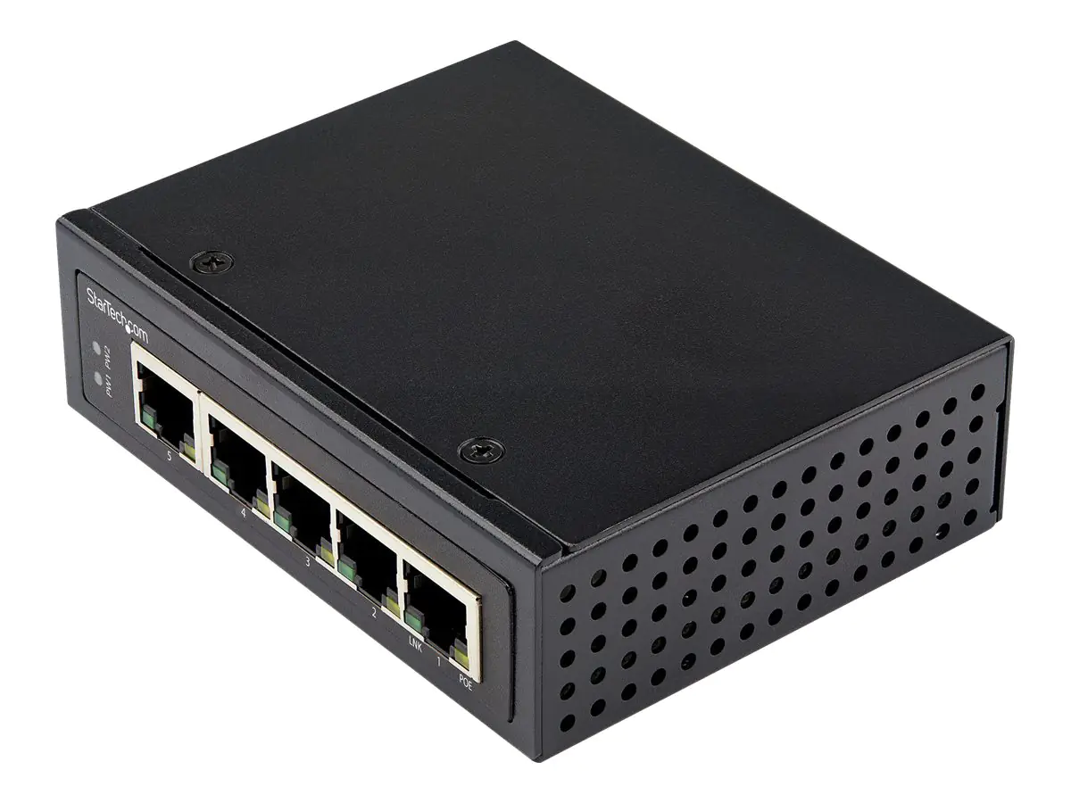 StarTech.com Industrial 5 Port Gigabit PoE+ Switch 30W - IP-30 - Switch - unmanaged - 4 x 10
