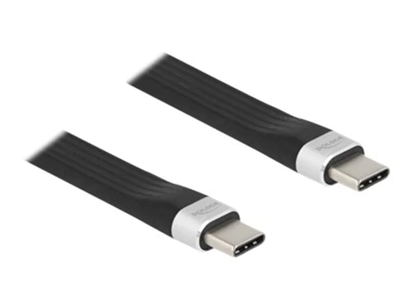 Delock - USB-Kabel - 24 pin USB-C (M) zu 24 pin USB-C (M) - USB 3.2 Gen 2 - 3 A - 13.5 cm - flach - Schwarz