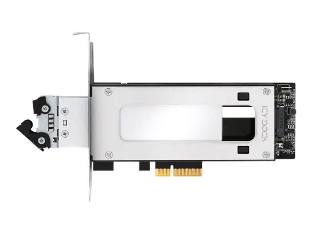 Icy Dock ToughArmor MB840M2P-B - Speicher-Controller - M.2 - 1 Sender/Kanal - M.2 NVMe Card - PCIe 3.0 x4 - Schwarz, Silber