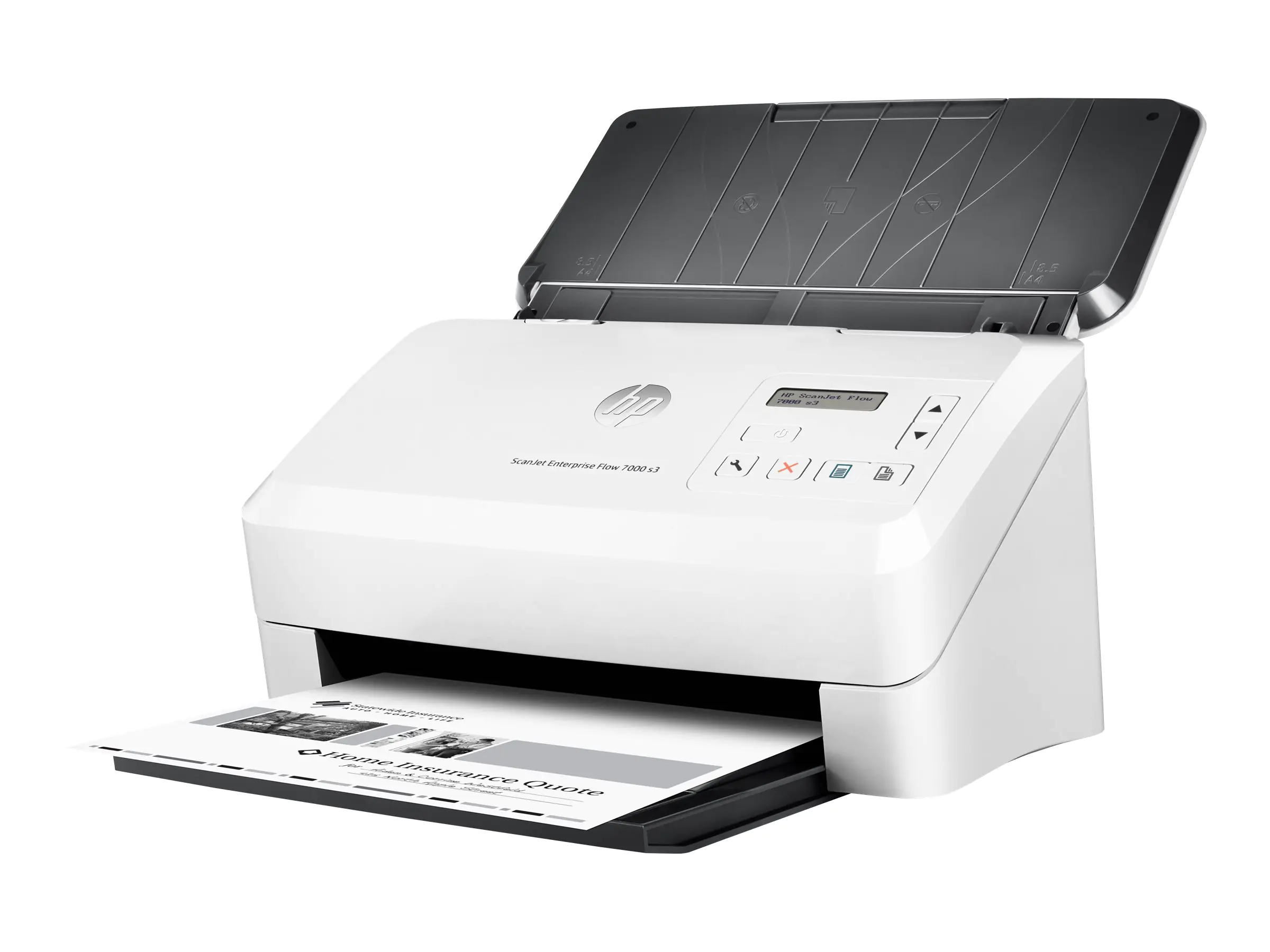 HP ScanJet Enterprise Flow 7000 s3 - Dokumentenscanner - Duplex - 216 x 3100 mm - 600 dpi x 600 dpi - bis zu 75 Seiten/Min. (einfarbig) - automatischer Dokumenteneinzug (80 Blätter) - bis zu 7500 Scanvorgänge/Tag - USB 3.0, USB 2.0