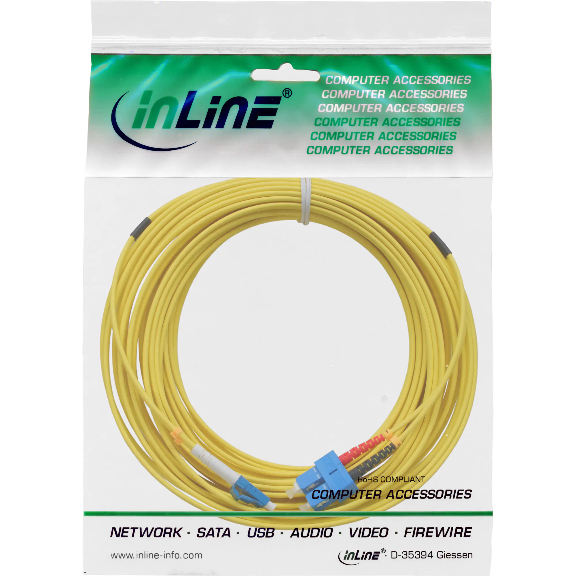 InLine LWL Duplex Kabel - LC/SC - 9/125µm - OS2 - 15m 88656A