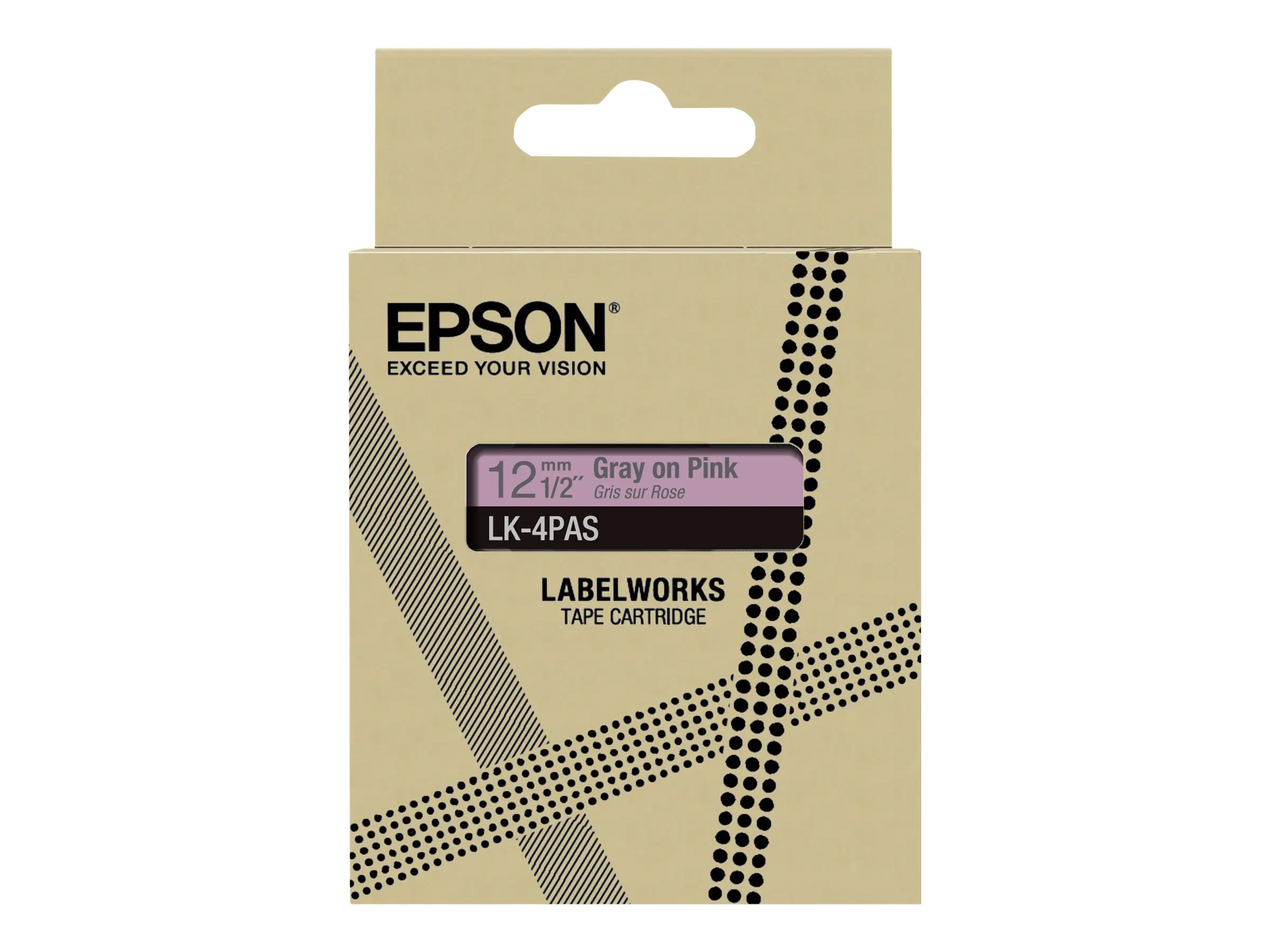 Epson LabelWorks LK-4PAS - Soft pink/gray - Rolle (1,2 cm)