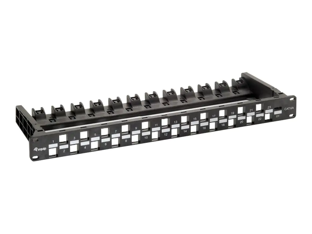 Equip Patch Panel - Blindabdeckung - CAT 6a - UTP - Schwarz, RAL 9011 - 1U - 48.3 cm (19")