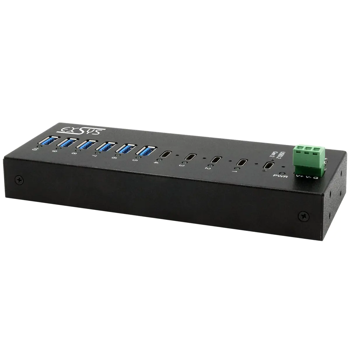 Exsys USB 3.2 Gen 2 HUB 4xC und 6xA-Anschlüsse USB-Kabel