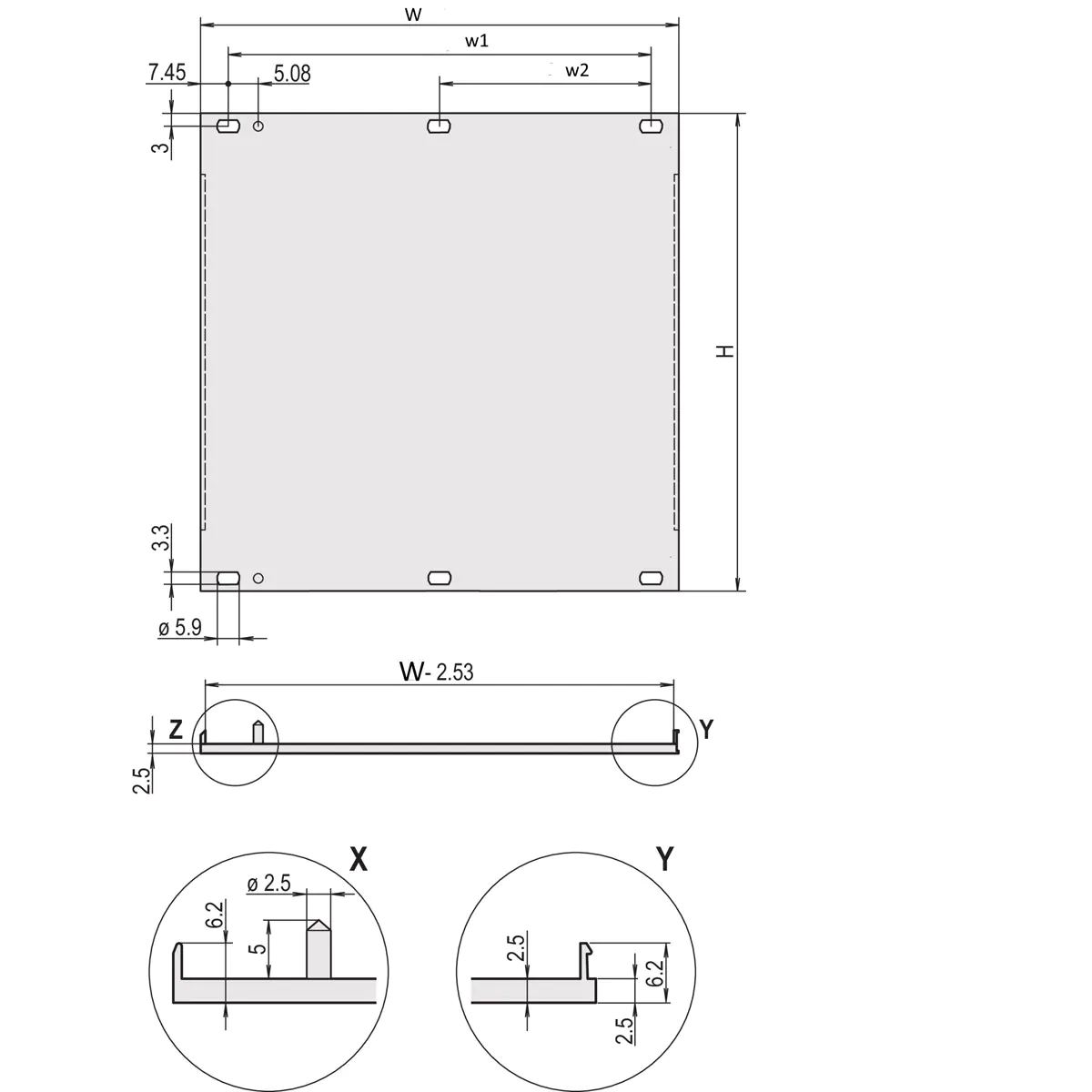 SCHROFF U-FRONTPL.EMC 3U 63HP W.PIN - Rack-Zubehör