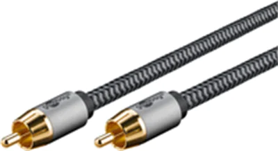 Goobay Mono-Cinchkabel 2 m Sharkskin Grey - Cinch-Stecker Woofer Center>