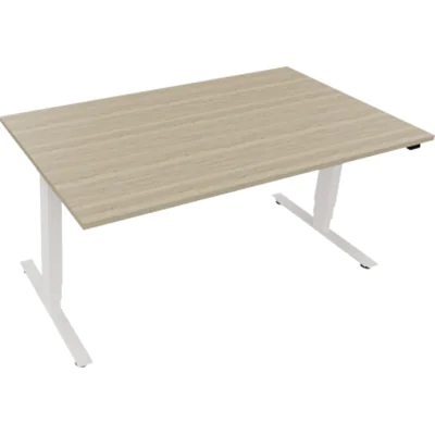 Sitz-/Stehtisch T-Kufe klappbar B1600xT900xH625-1285 ws/Eiche Nat