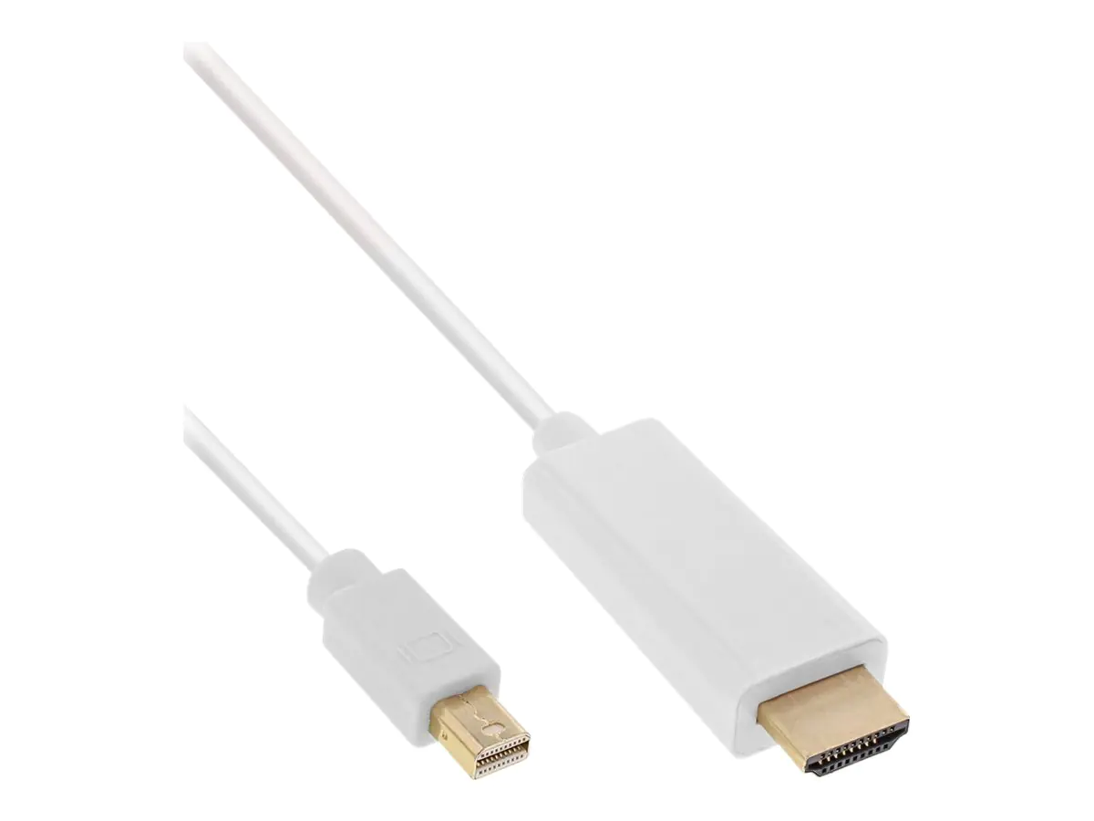 InLine - Video- / Audiokabel - Mini DisplayPort (M) bis HDMI (M) - 50 cm - weiß - 4K Unterstützung