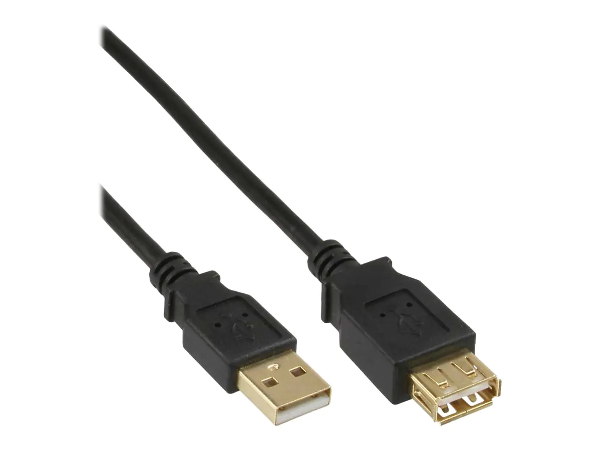 InLine - USB-Verlängerungskabel - USB (W) zu USB (M) - 50 cm - Schwarz