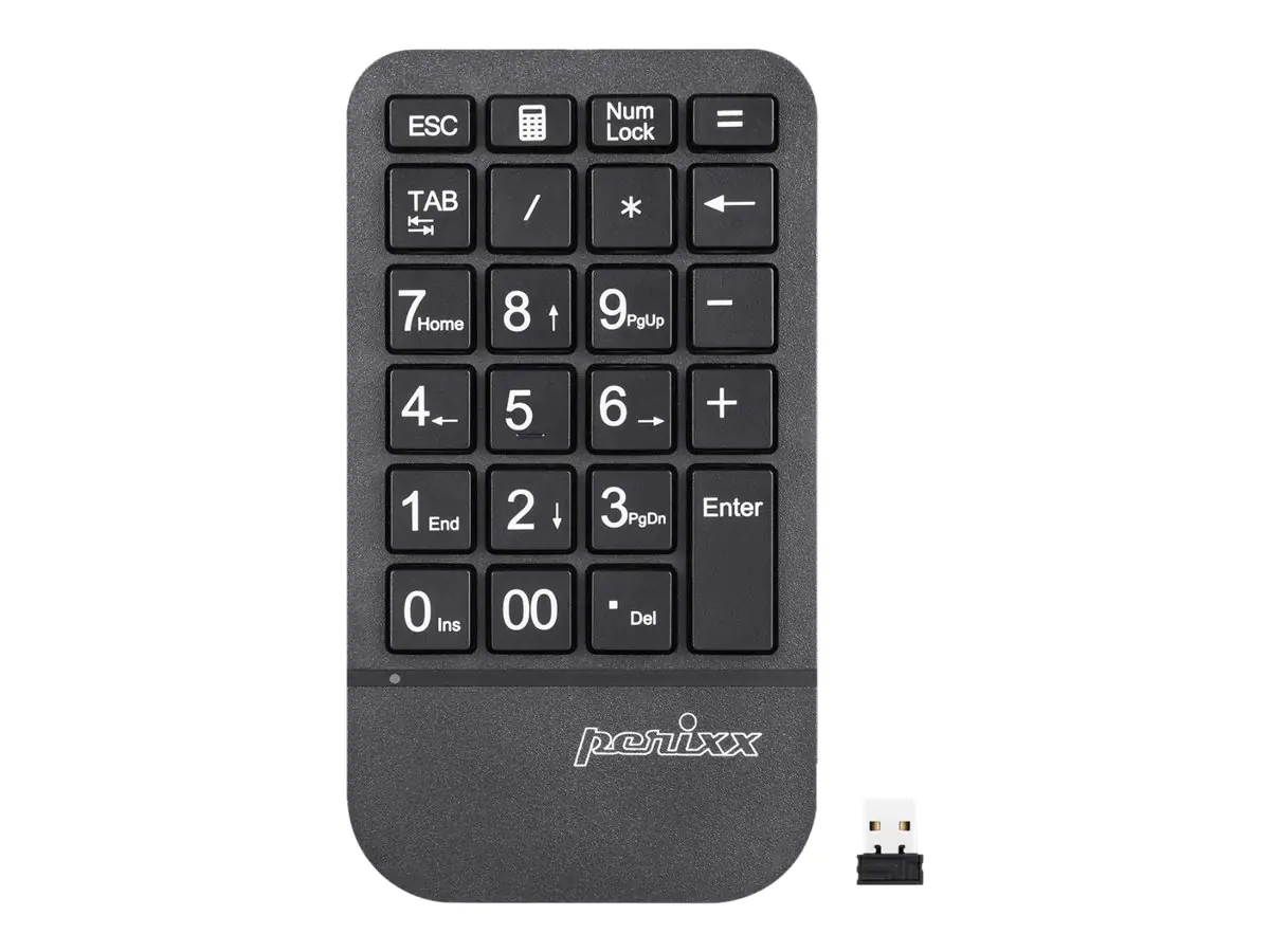 Perixx PERIPAD-705 - Tastenfeld - kabellos - 2.4 GHz - Schwarz