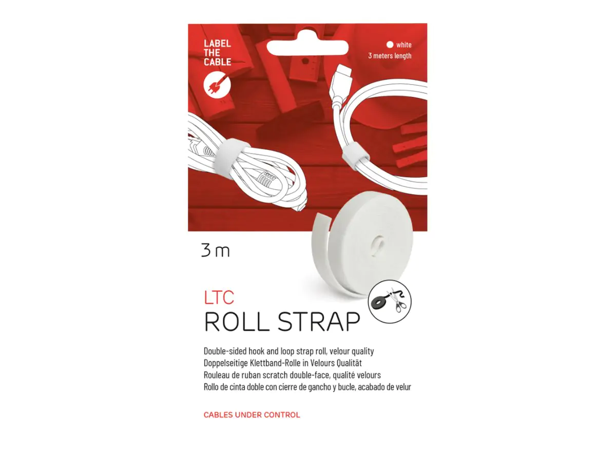 LTC ROLL STRAP - Klettverschlussstreifen - weiß