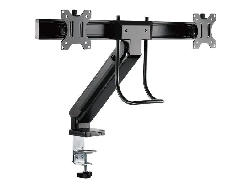 LogiLink - Befestigungskit - platzsparend - für 2 LCD-Displays / Curved LCD-Displays - Schwarz - Bildschirmgröße: 43.2-68.6 cm (17"-27") - Tischmontage