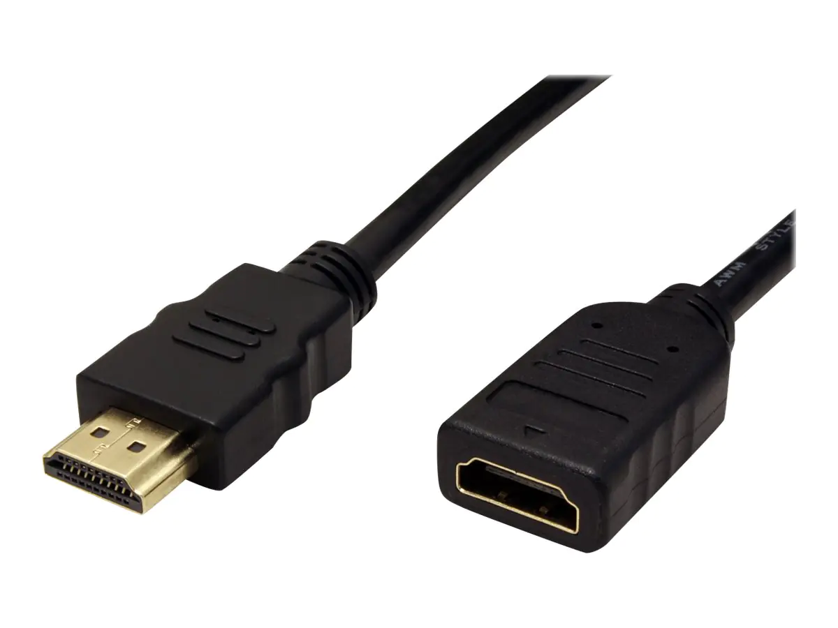 VALUE - HDMI-Verlängerungskabel mit Ethernet - HDMI männlich zu HDMI weiblich - 1.5 m - abgeschirmt - Schwarz - 4K Unterstützung