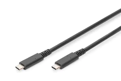 Digitus - USB-Kabel - 24 pin USB-C (M) zu 24 pin USB-C (M) - Thunderbolt 3 / USB 2.0 / USB 3.0 / USB 3.1 - 1 m - USB-Stromversorgung (240 W), unterstützt 8K 60 Hz (7680 x 4320), 4K60Hz (3840 x 2160) Support (DP), unterstützt 5K 60 Hz (5120 x 2880), unters