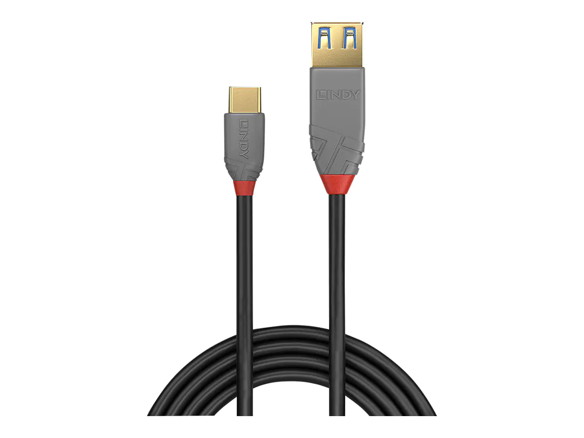 Lindy Black Line - USB-Kabel - 24 pin USB-C (M) zu USB Typ A (W) - USB 3.1 Gen 2 - 15 cm