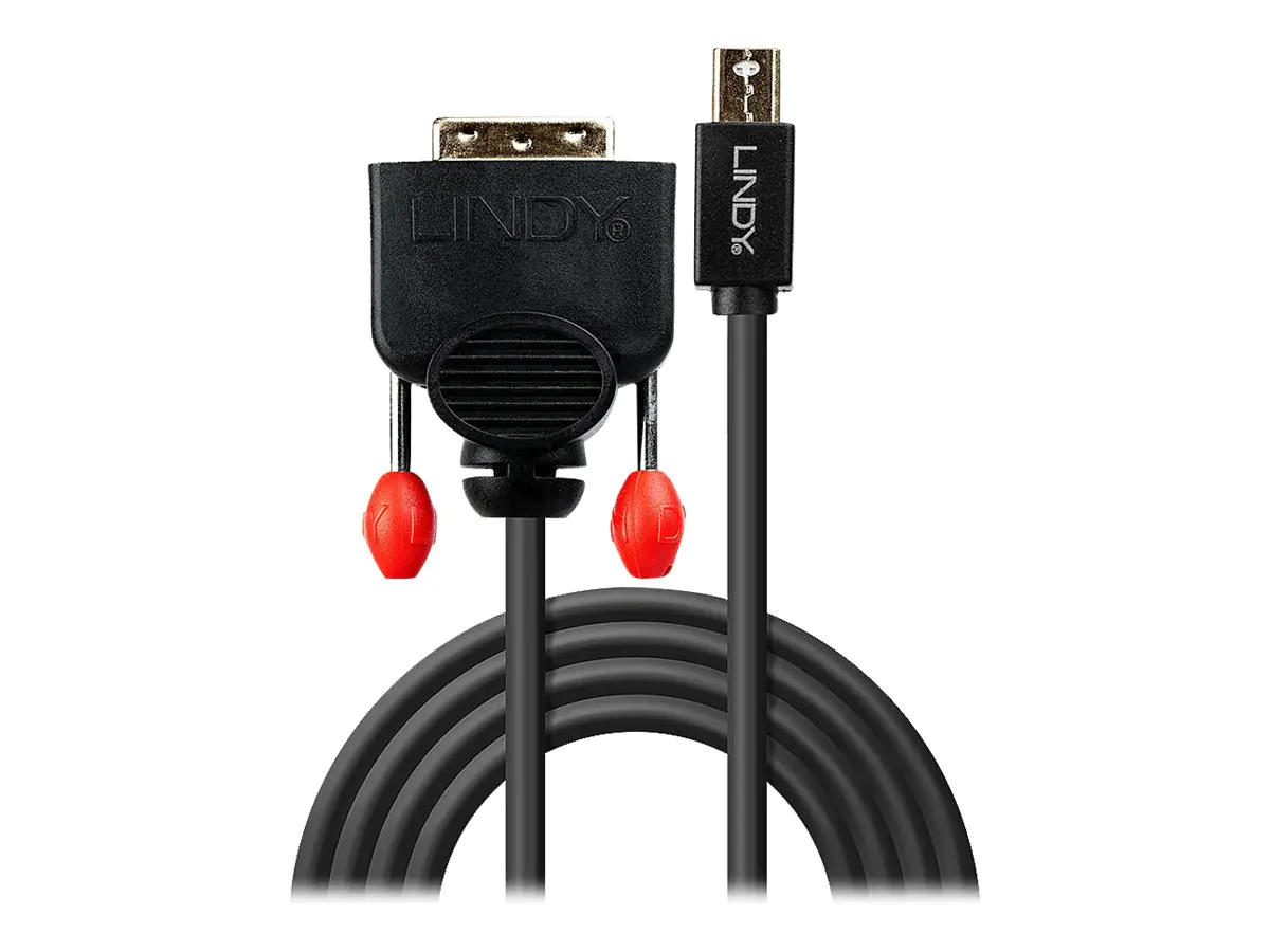 Lindy - Videokabel - Single Link - Mini DisplayPort (M) bis DVI-D (M) - 3 m - Daumenschrauben - Schwarz