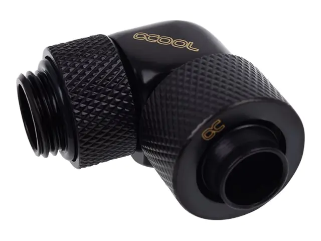 Alphacool Eiszapfen 13/10mm compression fitting 90° rotatable G1/4 - Flüssigkühlsystemarmatur - Deep Black, mattschwarz