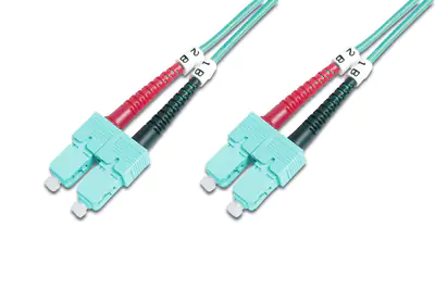 DIGITUS - Patch-Kabel - SC multi-mode (M) zu SC multi-mode (M) - 5 m - Glasfaser - 50/125 Mikrometer - OM3 - geschirmt, halogenfrei