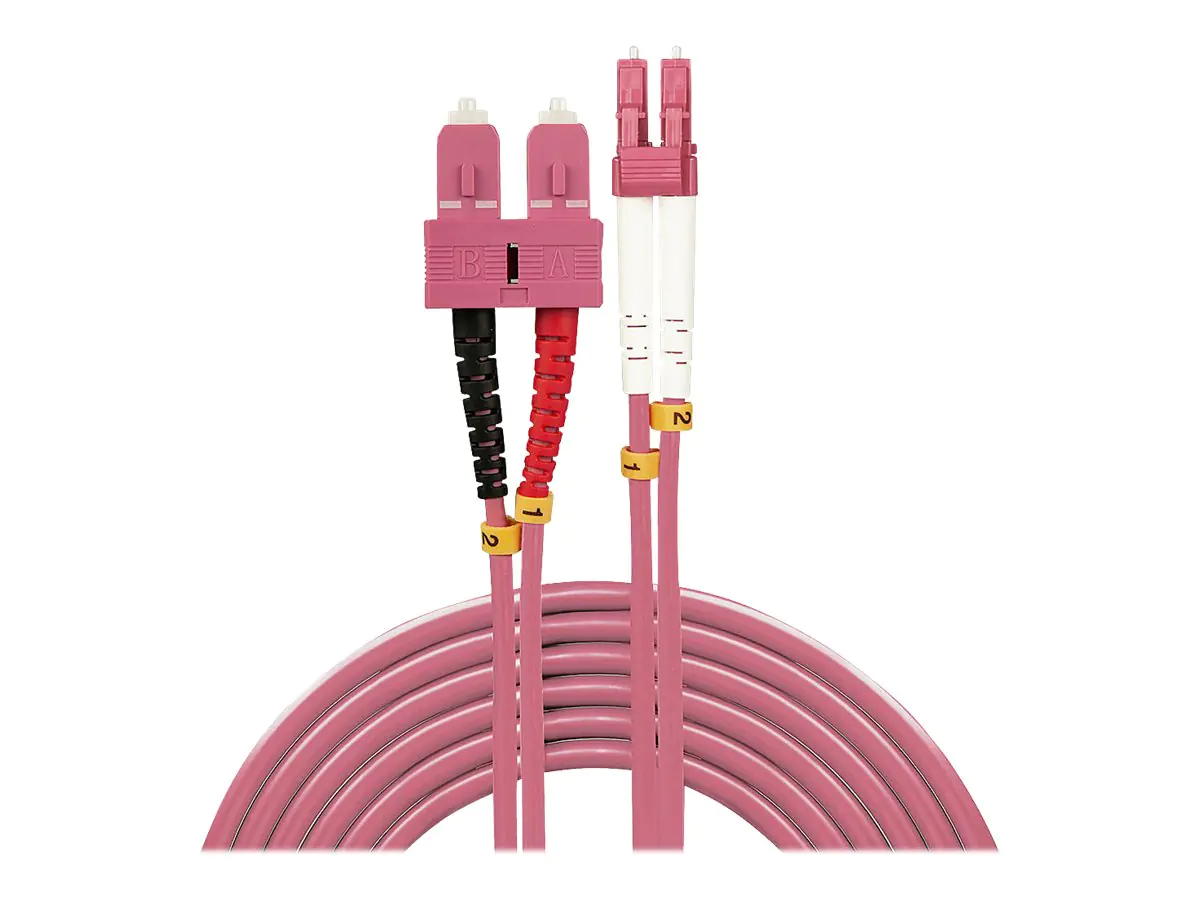 Lindy - Patch-Kabel - SC multi-mode (M) zu LC Multi-Mode (M) - 2 m - Glasfaser - Duplex - 50/125 Mikrometer - OM4 - halogenfrei - lila