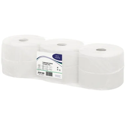 Satino Toilettenpapier Jumborolle 2-lagig Papier, 100 % recycelt hochweiß 1.100 Bl. 6 Rl./Pack.