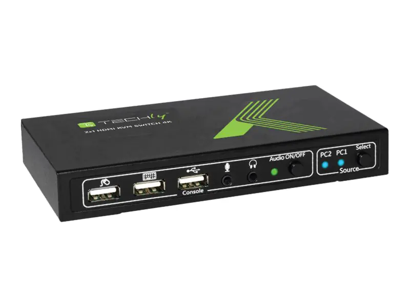 Techly IDATA-KVM-HDMI2U, 3840 x 2160 Pixel, Schwarz