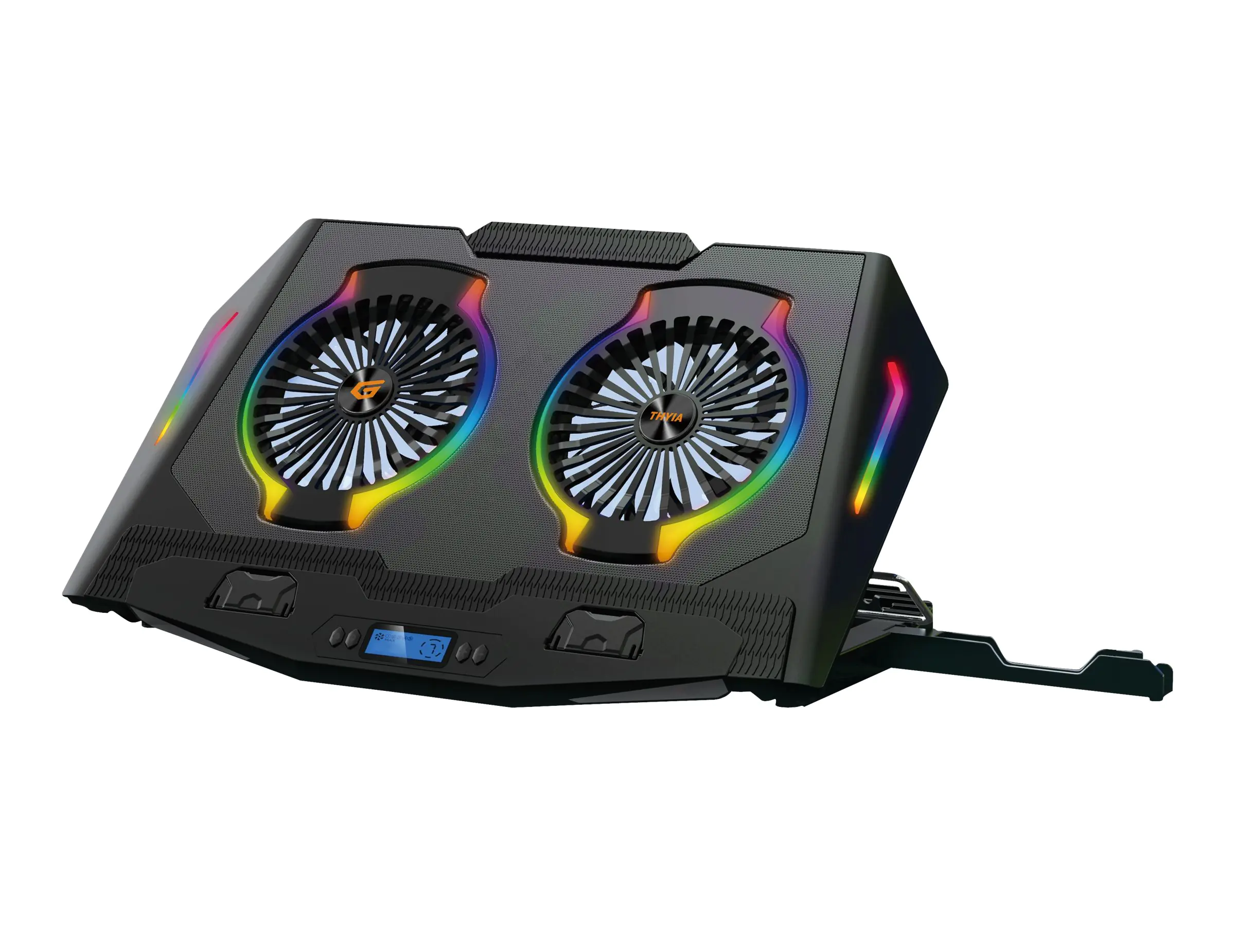 Conceptronic ERGO Gaming - Notebook-Lüfter - mit Smartphone-Ständer, 2-Port USB 2.0 Hub - 43.2 cm (17") THYIA02B