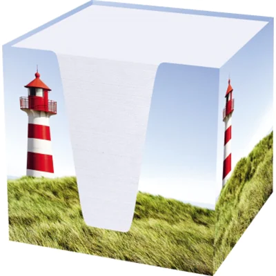 RNK Zettelbox Leuchtturm weiß inkl. ca. 900 Notizzettel 46545