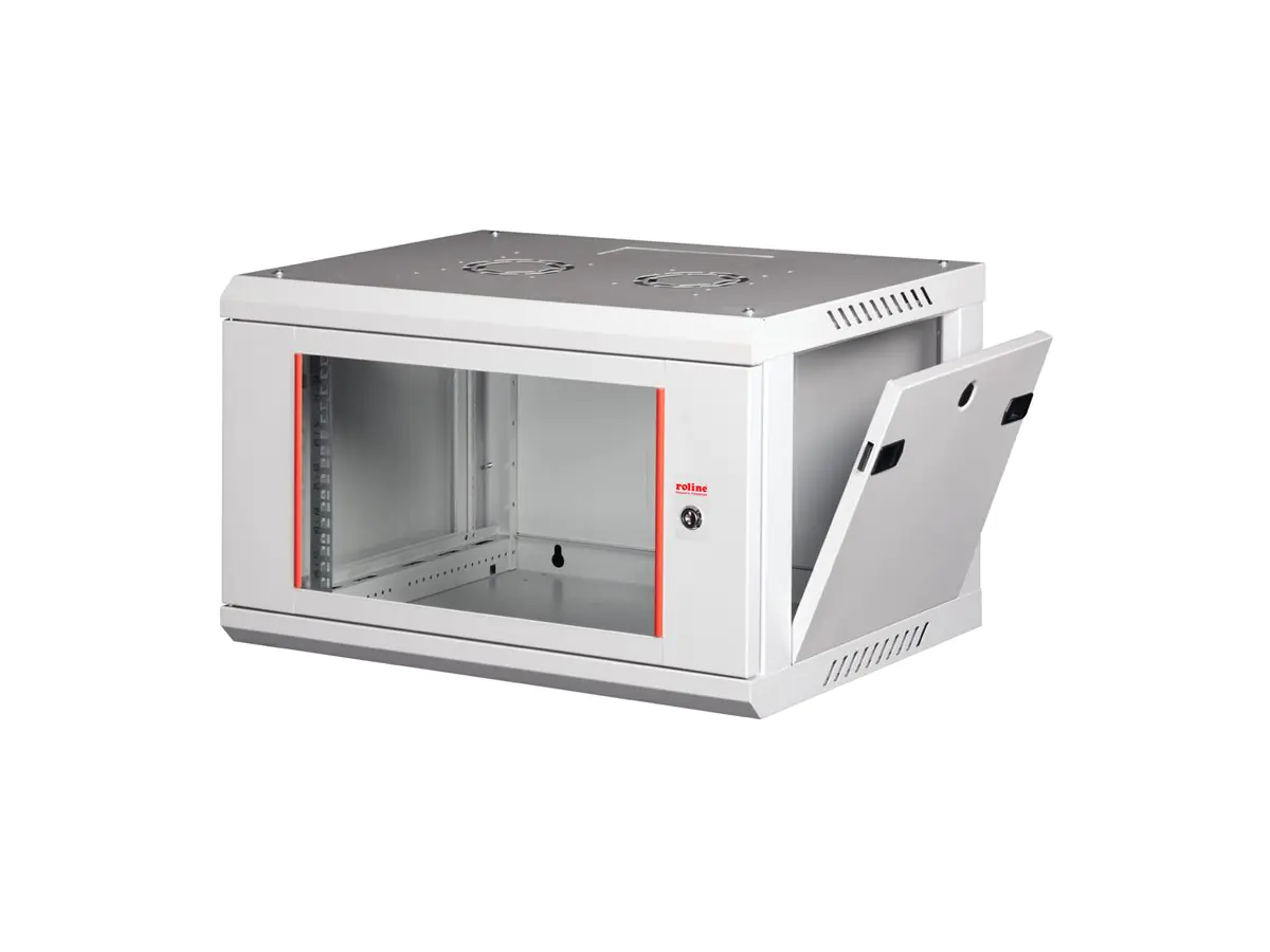 ROLINE Basic Plus - Gehäuse Netzwerkschrank - 600x450 BxT - geeignet für Wandmontage - RAL 7035, Hellgrau - 6U - 48.3 cm (19") 26.21.0123
