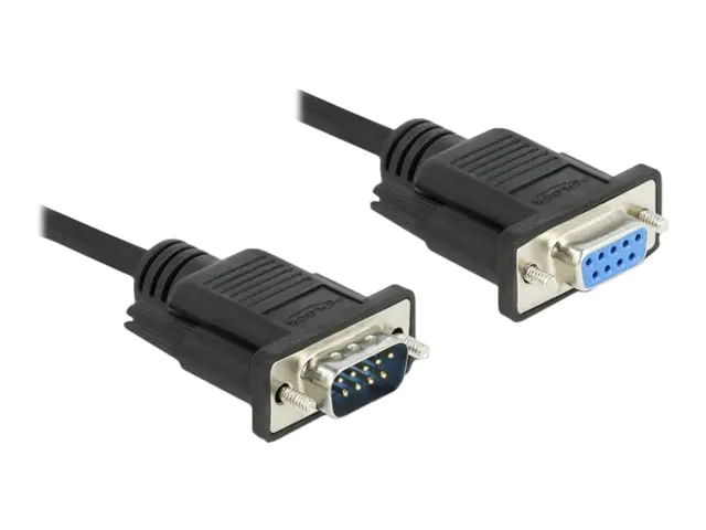 Delock - Serielles Verlängerungskabel - DB-9 (M) zu DB-9 (W) - 1 m - Daumenschrauben - Schwarz