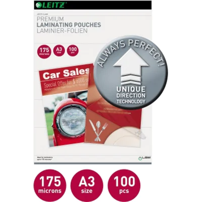 Leitz Laminierfolie A3 UDT 74900000 175mic glasklar 100 St./Pack.