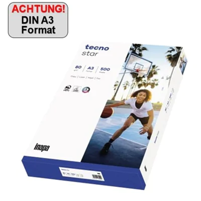 inapa tecno Kopierpapier Star 88322053 A3 500 Bl./Pack.