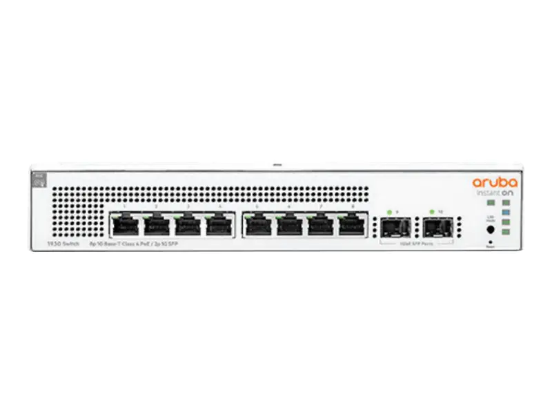 HPE Aruba Instant On 1930 8G Class4 PoE 2SFP 124W Switch - Switch - L3 - managed - 8 x 10/100/1000 (PoE) + 2 x Gigabit SFP - an Rack montierbar - PoE (124 W)