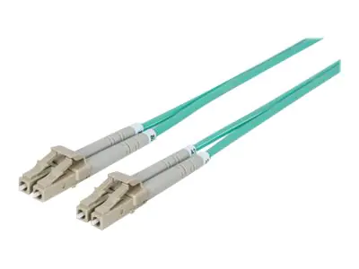 Intellinet Fiber Optic Patch Cable, OM3, LC/LC, 1m, Aqua, Duplex, Multimode, 50/125 µm, LSZH, Fibre, Lifetime Warranty, Polybag - Patch-Kabel - LC Multi-Mode (M) 750868