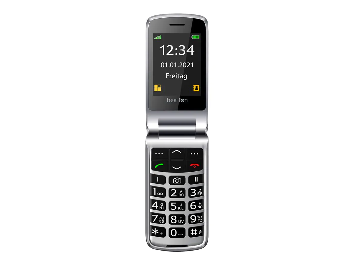 Bea-fon Silver Line SL645 Plus - Feature phone - microSD slot - LCD-Anzeige - 240 x 320 Pixel - rear camera 3 MP - schwarz-silbern