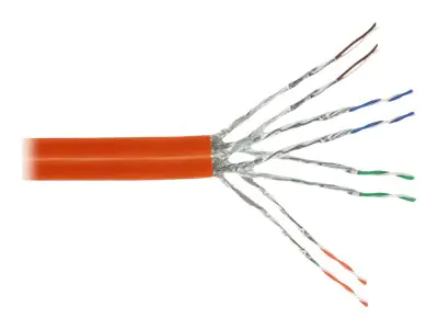 InLine - Bulkkabel - 100 m - SFTP, PiMF - CAT 7a - halogenfrei - orange