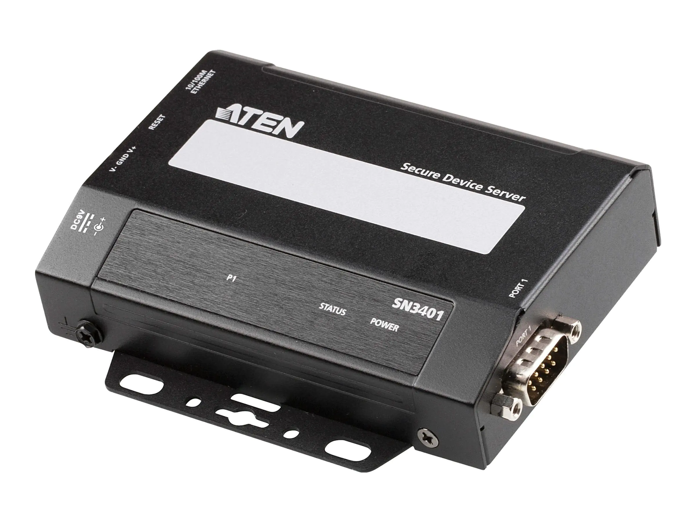 ATEN SN3401 - Geräteserver - 1 Anschlüsse - 100Mb LAN, RS-232, RS-422, RS-485 - auf Tisch / Wand / DIN-Schiene montierbar