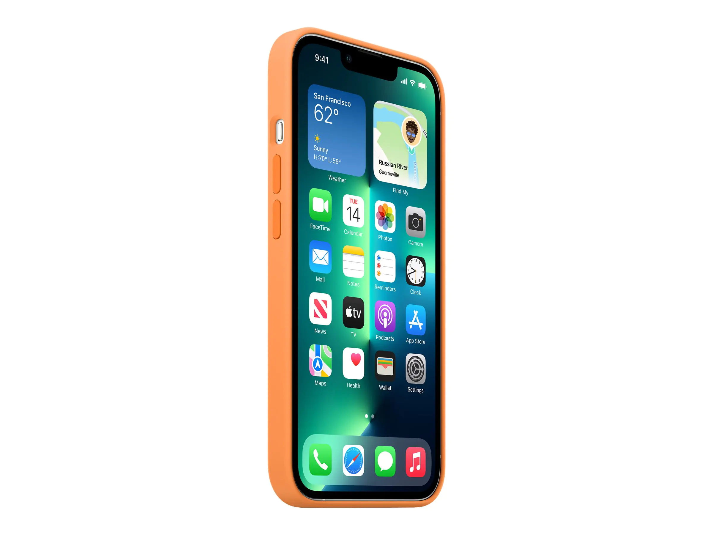 Apple - Hintere Abdeckung für Mobiltelefon - mit MagSafe - Silikon - Ringelblume - für iPhone 13 Pro