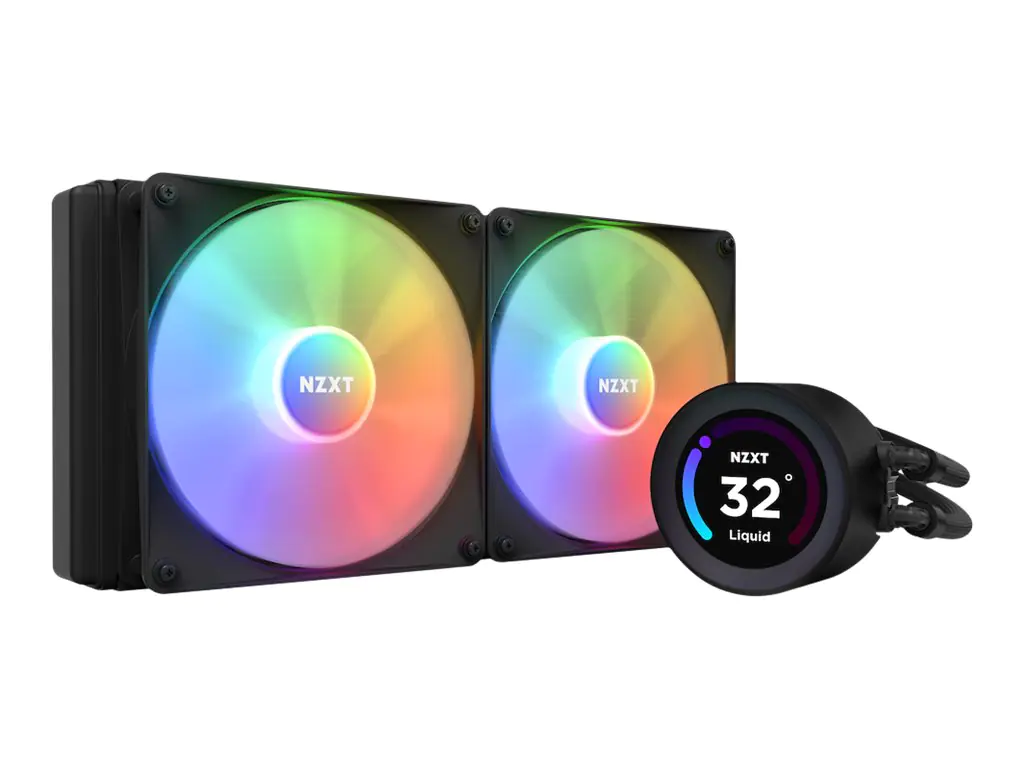 NZXT Kraken Elite 280 RGB - Prozessor-Flüssigkeitskühlsystem - mit LCD-Display - (für: LGA115x Socket, LGA1200, LGA1700, AM4, AM5, sTRX4, TR4) - Kupfer - 140 mm - mattschwarz