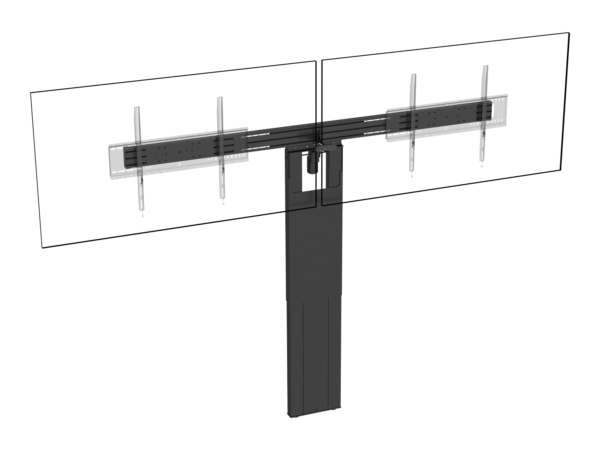 Vision VFM-F50/D - Aufstellung - motorisiert - für 2 LCD-/Plasma-Konsolen - Stahl, Aluminium - Schwarz - Bildschirmgröße: 139.7-218.4 cm (55"-86") - Boden- oder Wandmontage