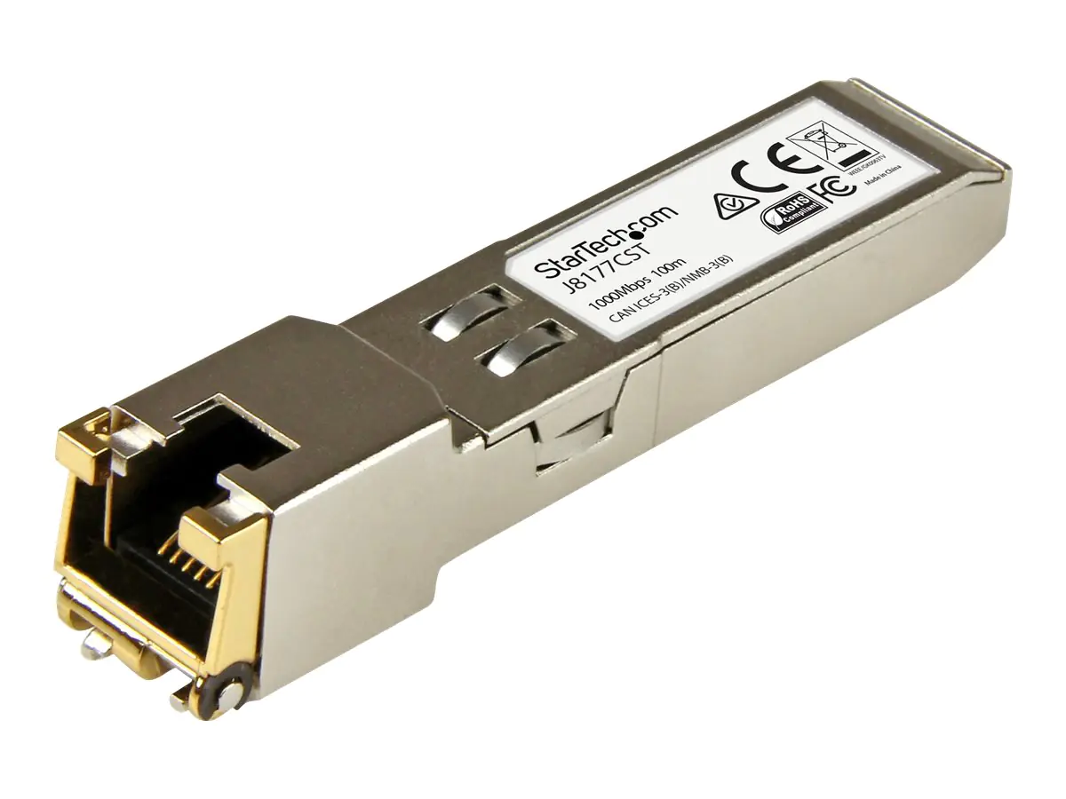 StarTech.com Startech Gigabit RJ45 Kupfer SFP Transceiver Modul - HP J8177C kompatibel - 1000Base-T - Mini-GBIC SFP - SFP (Mini-GBIC)- J8177CST