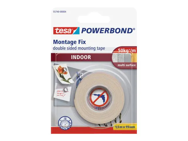 Tesa Powerbond - Doppelseitiges Klebeband - 19 55740-00001-00