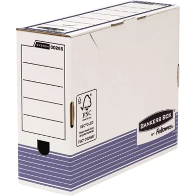 Bankers Box Archivbox R-Kive Prima (80mm) 0026401 weiß/blau