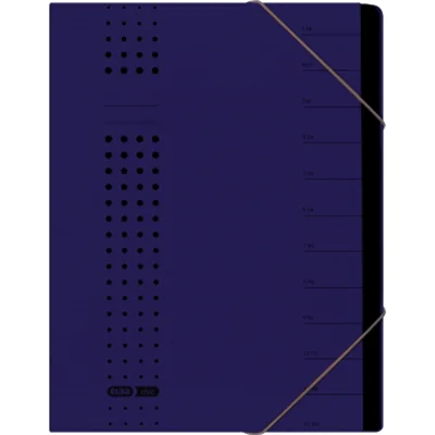 ELBA Ordnungsmappe chic 400001992 DIN A4 12Fächer Karton dunkelblau