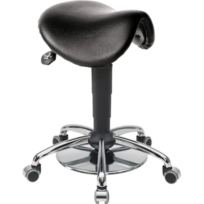 meychair Sitzhocker Assistant Basic Sattel Farbe der Sitzfläche: schwarz Farbe des Fußkreuzes: chrom