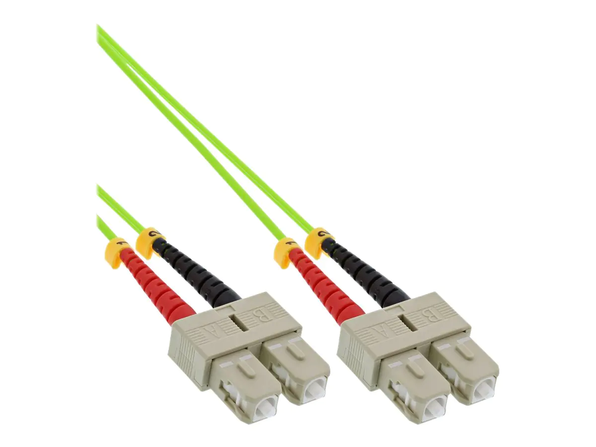 InLine - Patch-Kabel - SC multi-mode (S) zu SC multi-mode (S) - 25 m - Glasfaser - Duplex - 50/125 Mikrometer - OM4 - halogenfrei - grün