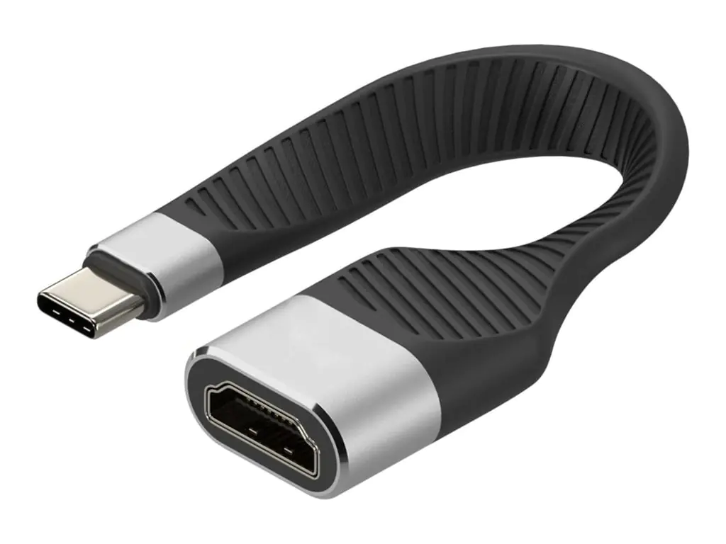 Techly ICOC-USBC-FL-HD4K, 0,136 m, USB Typ-C, HDMI Typ A (Standard), Männlich, Weiblich, Gerade