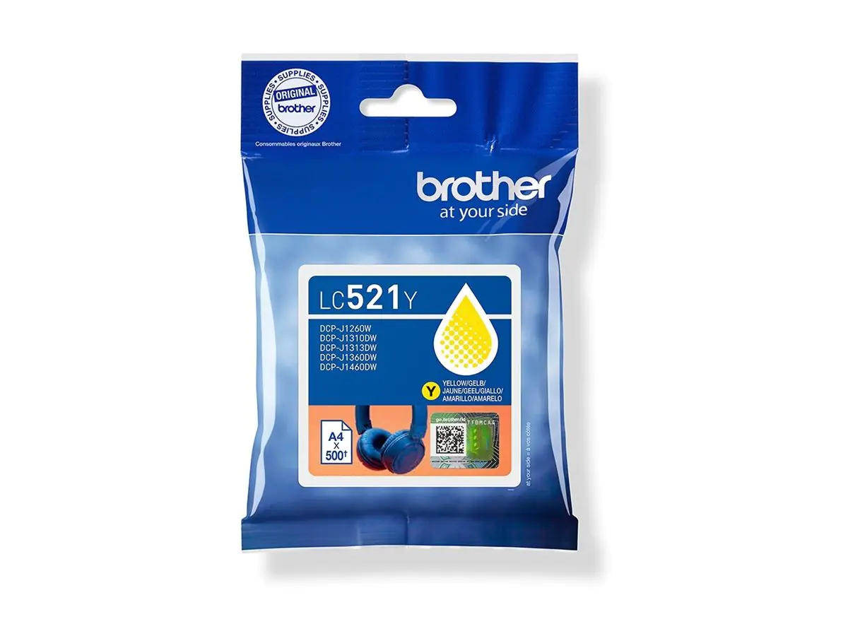 Brother LC521Y - Gelb - original - Kissen-Pack - Tintenpatrone - für Brother DCP-J1260W, DCP-J1310DW