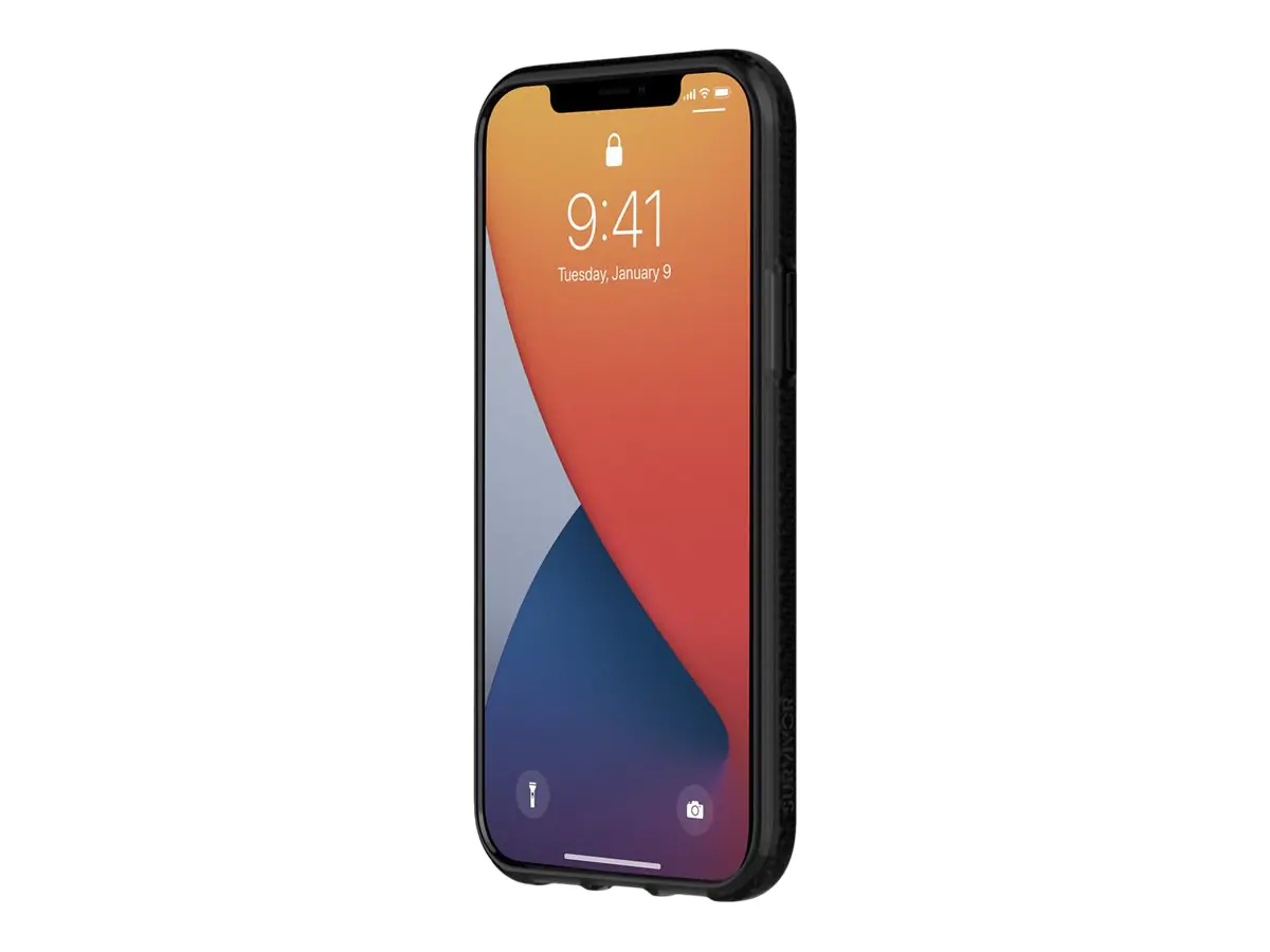 Griffin Survivor Clear - Hintere Abdeckung für Mobiltelefon - Schwarz - für Apple iPhone 12, 12 Pro