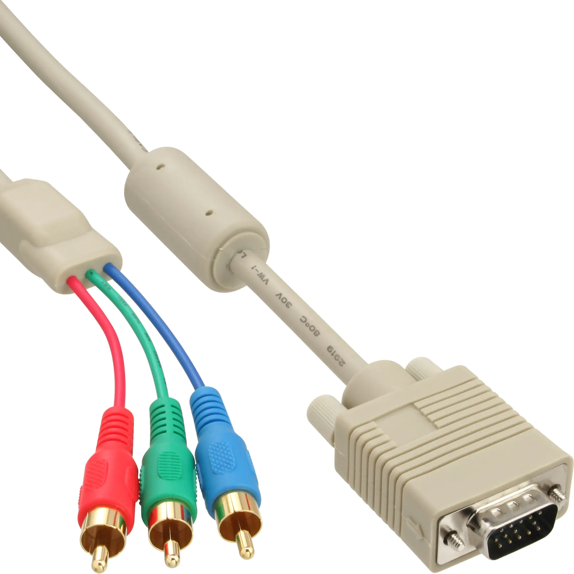 InLine - RGB-Videokabel - HD-15 (VGA) (M) zu RCA x 3 (M) - 2 m