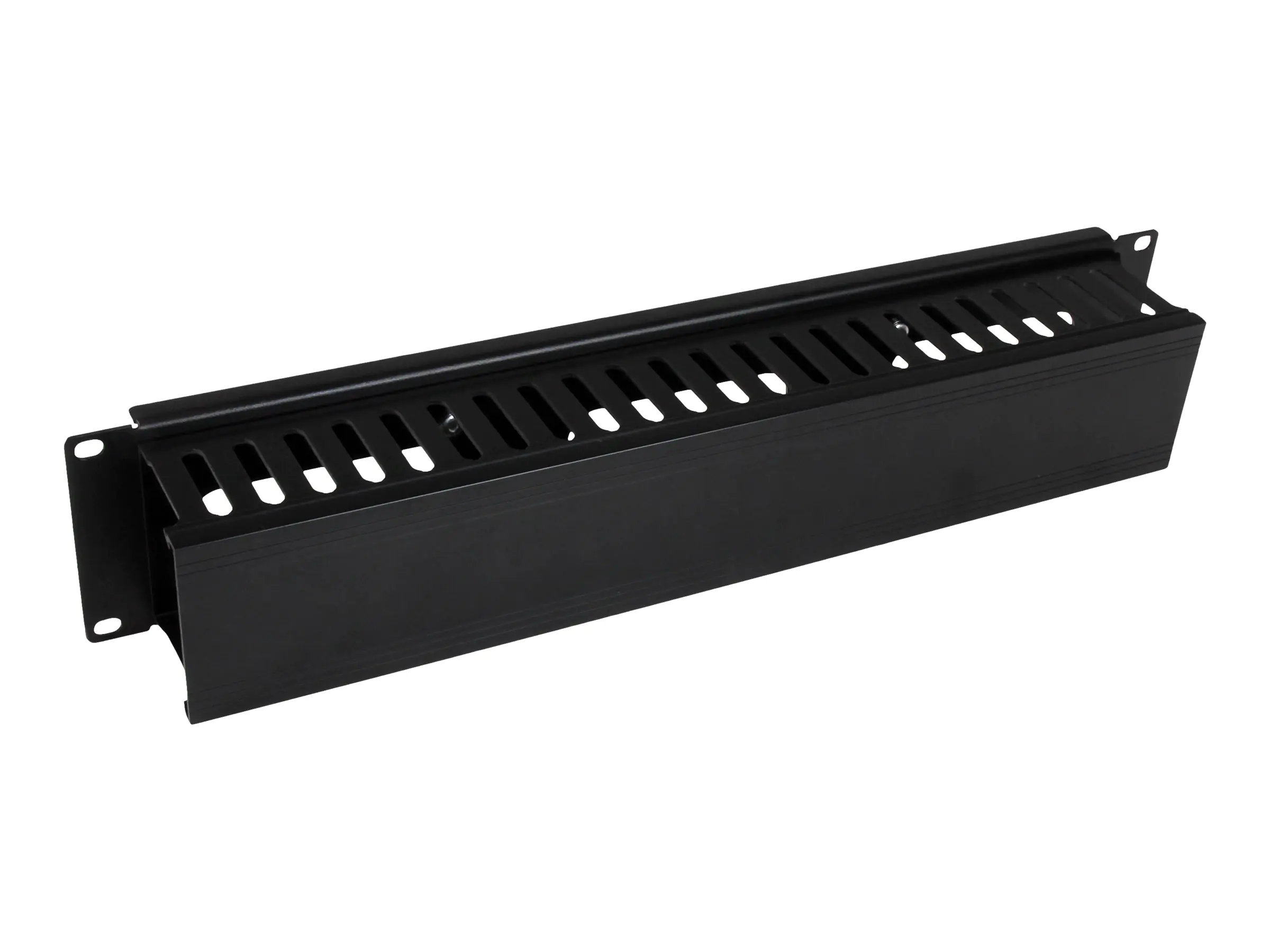 StarTech.com 2 HE 19 Rangierpanel / Kabelordner Kabelmanagement mit Abdeckung - Server Finger Kabelkanal - Kabelführungsplatte für Schaltschrank - Schwarz - 2U - 48.3 cm (19") CMDUCT2U